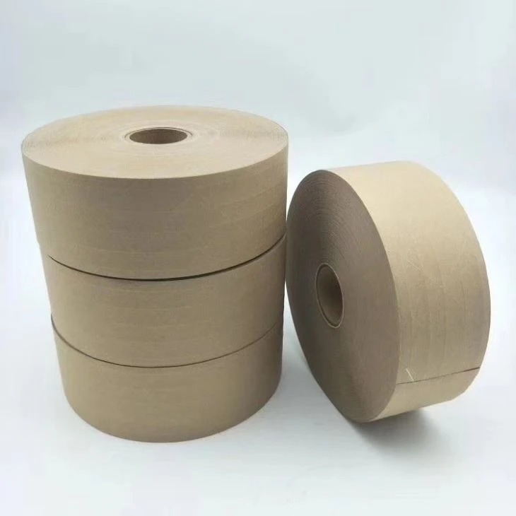 Water Activated Fiber Reinforced Kraft Paper Adhesive Packing Tape